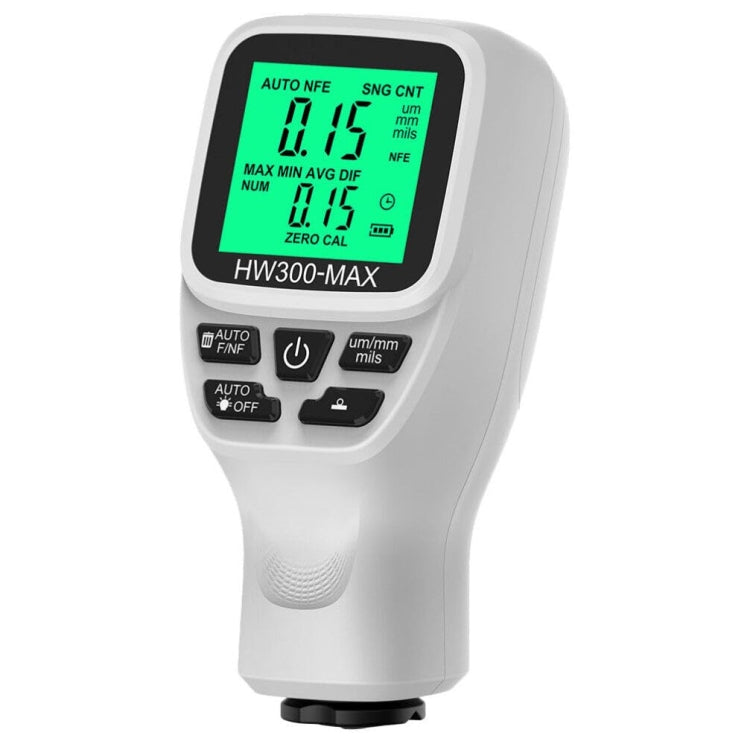 Misuratore di spessore del rivestimento HW300-MAX Misuratore di pellicola di vernice antiscivolo, White, Black Misuratore di spessore del rivestimento HW300-MAX Misuratore di pellicola di vernice antiscivolo, White, Black